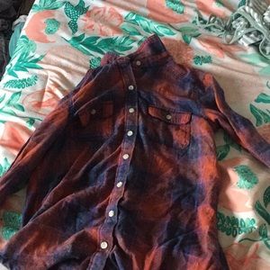 Orange and blue flannel